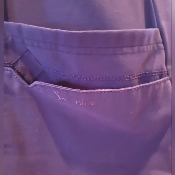 SAPPHIRE Navy Blue Scrub Set, Top XL And Pants Large Petite - Picture 6 of 16